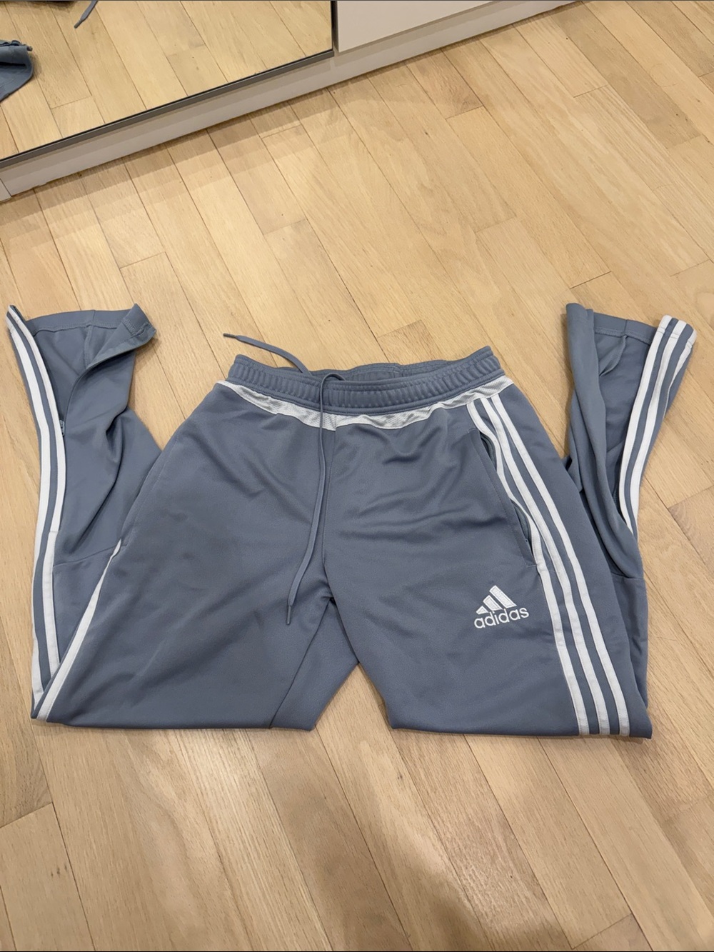adidas Gray tiri Joggers with White Three-Stripes